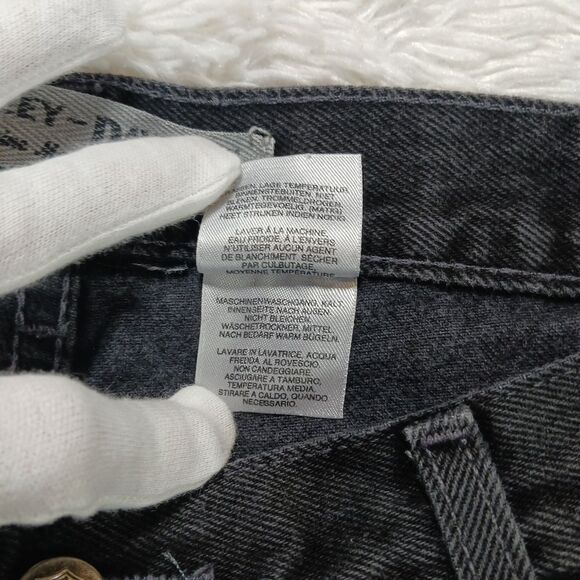 Vintage Harley Davidson Jeans 36x30 Mens Relaxed Leg Black Denim 38W. Y2K - Picture 6 of 13